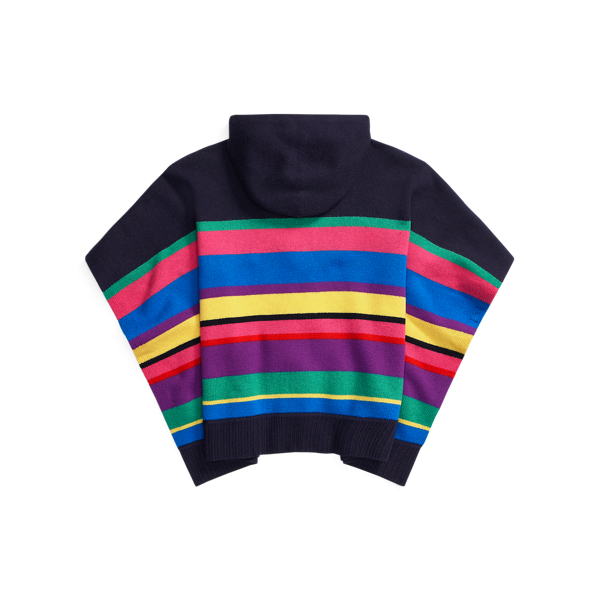 Rl Navy Stripe Striped Merino Wool Poncho GIRLS 7-14 YEARS 7