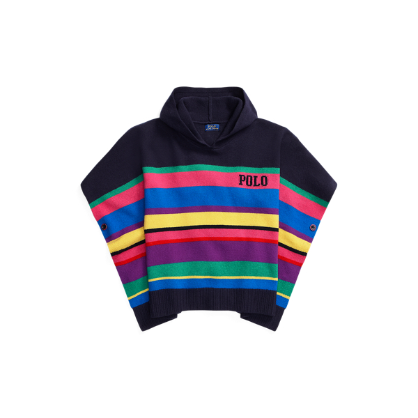 Striped Merino Wool Poncho GIRLS 7-14 YEARS 1