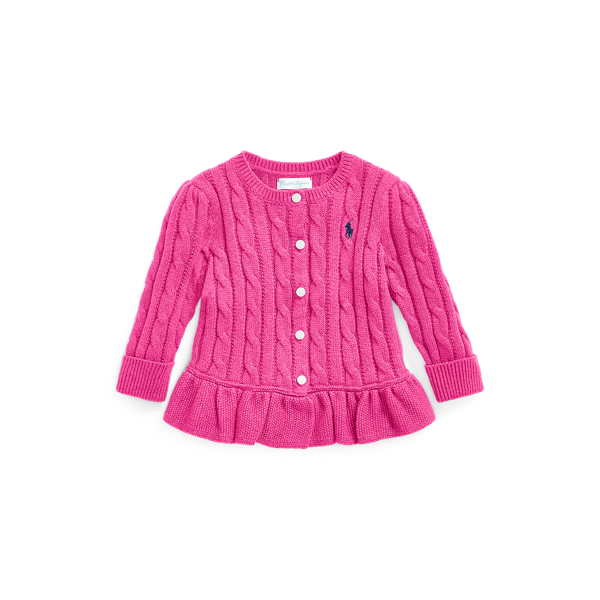 Cable Cotton Peplum Cardigan Baby Girl in 1