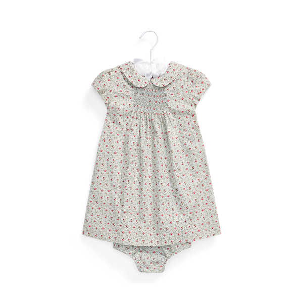 Smocked Floral Dress and Bloomer Baby Girl 1