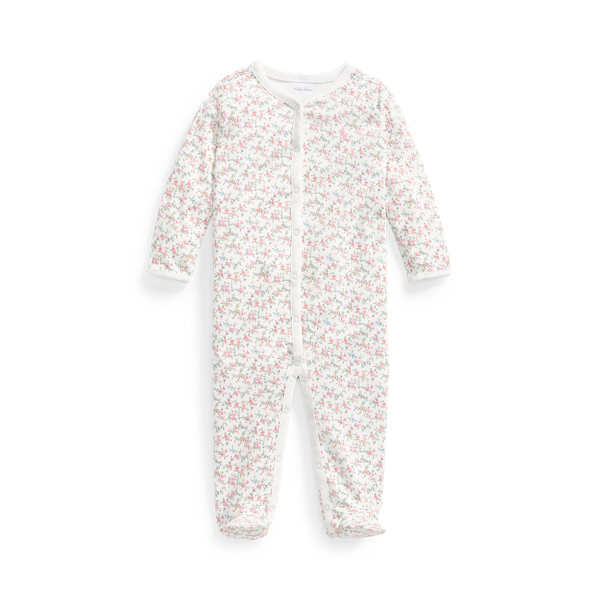Floral Jersey Footed Coverall Baby Girl 1
