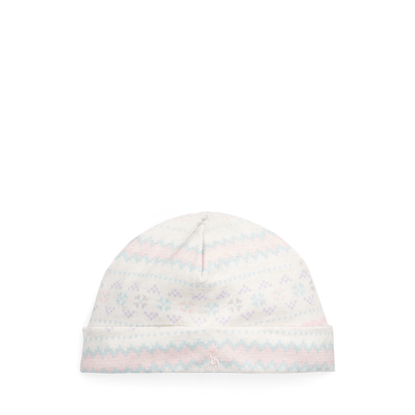 Bonnet en coton &agrave; motif Fair Isle
