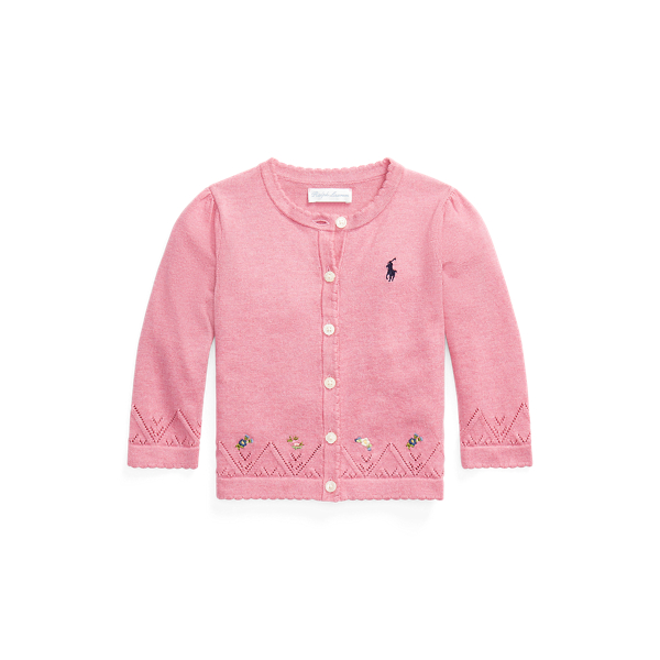 Embroidered Cotton Cardigan Baby Girl 1