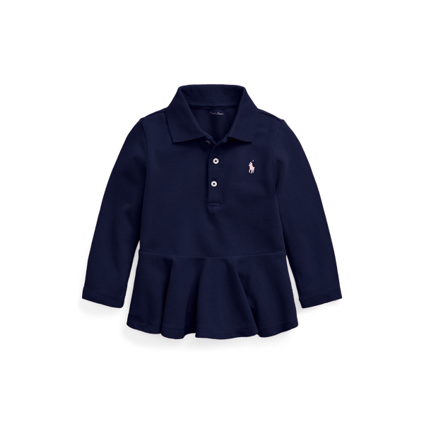 Peplum Piqu&eacute; Long-Sleeve Polo Baby Girl in 1