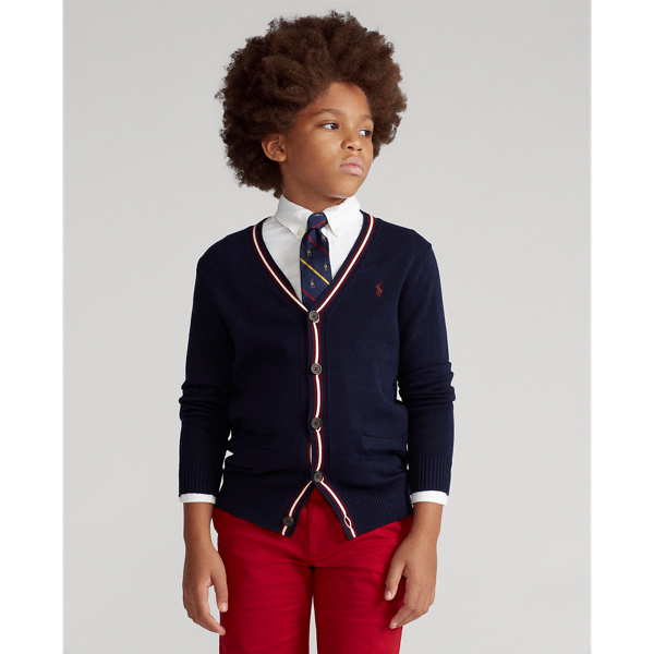RL Navy Cotton V-Neck Cardigan Boys 8-20 4
