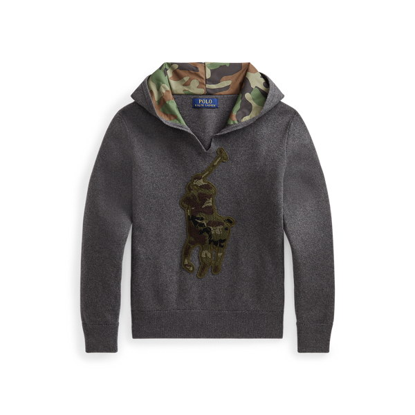 Boulder Grey Big Pony Cotton Hooded Sweater Boys 8-20 2