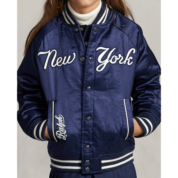 Aviator Navy/White Polo Ralph Lauren Yankees Jacket Boys 8-20/Girls 7-16 7
