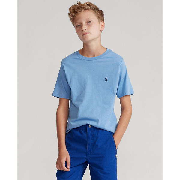 Sky Blue Cotton Jersey Crewneck Tee Boys 8-20 4