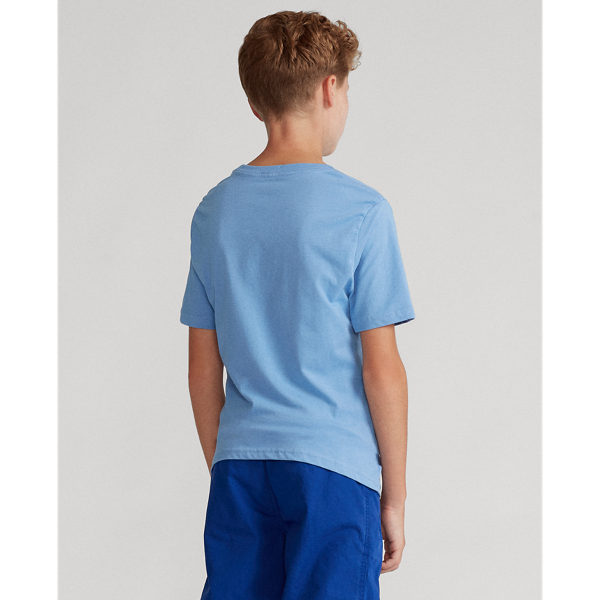 Sky Blue Cotton Jersey Crewneck Tee Boys 8-20 5