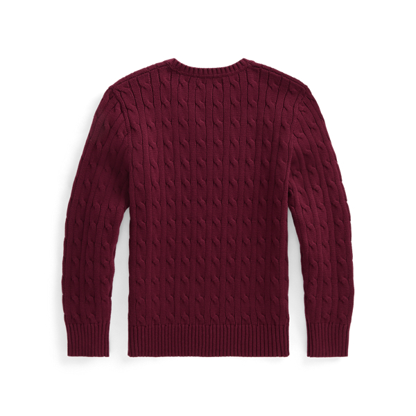 Classic Wine Cable-Knit Cotton Jumper Boys 6-14 Years 2