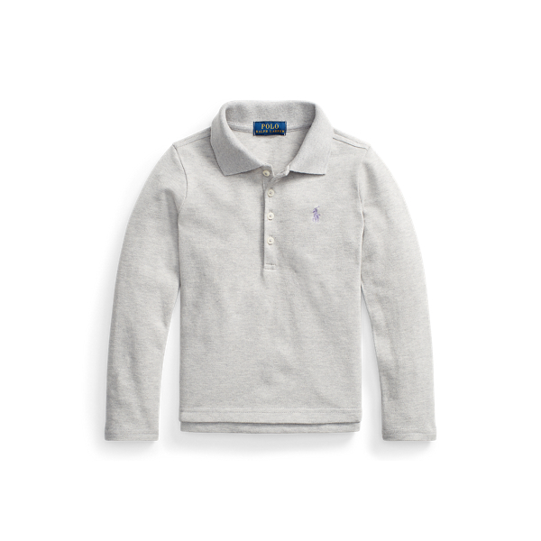 Stretch Mesh Long-Sleeve Polo