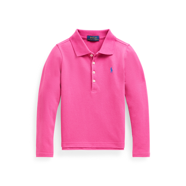 Stretch Mesh Long-Sleeve Polo Girls 1.5-6.5 Years 1