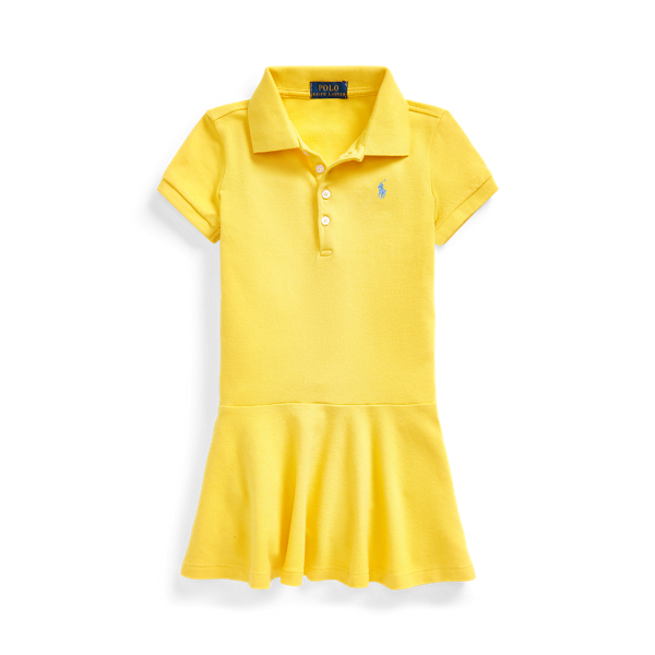Stretch katoenen Polo-jurk met mesh