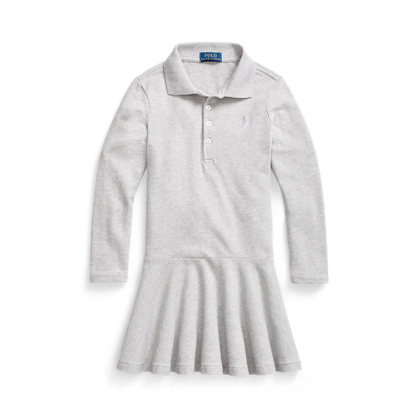 Robe Polo manches longues en piqu&eacute;