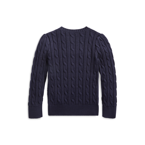 Navy Cable-Knit Cotton Jumper Girls 1.5-6.5 Years 2