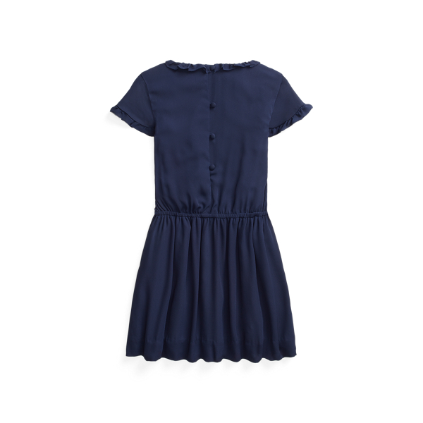 Refined Navy Ruffled Crepe Dress Girls 1.5-6.5 Years 2