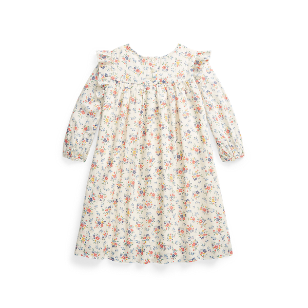 Cream Pink Multi Floral Smocked Cotton Dress GIRLS 1.5-6.5 YEARS 2