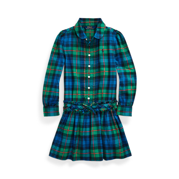 Plaid Cotton Twill Shirtdress Girls 1.5-6.5 Years em 1