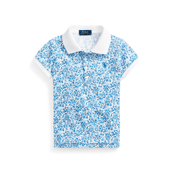 Floral Stretch Mesh Polo Girls 1.5-6.5 Years 1