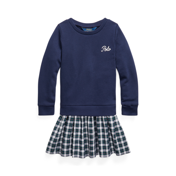 Plaid-Skirt Sweatshirt Dress Girls 1.5-6.5 Years 1