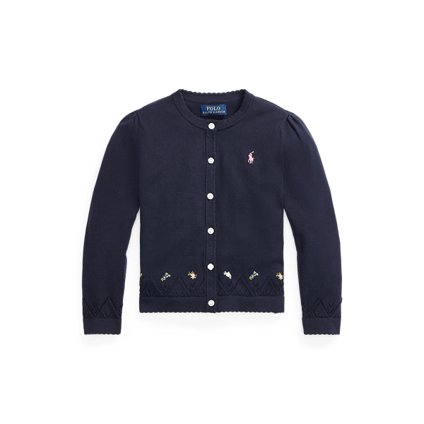 Embroidered Cotton Cardigan Girls 1.5-6.5 Years 1