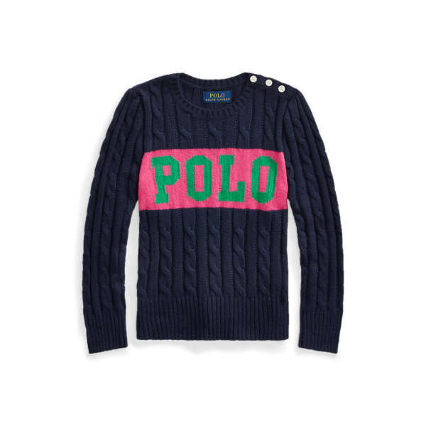 Pullover mit Zopfmuster und Logo Girls 1.5-6.5 Years in 1