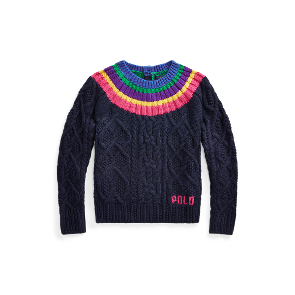 Aran-Knit Fun Sweater Girls 1.5-6.5 Years em 1