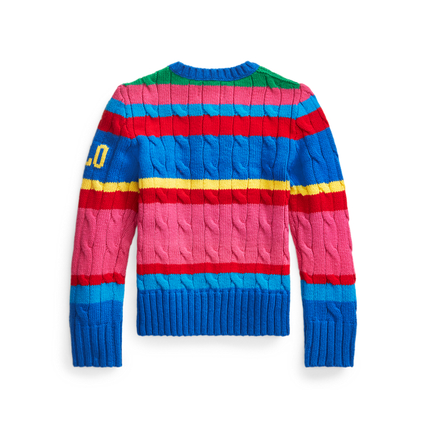 Pink Multi Striped Cable-Knit Jumper Girls 1.5-6.5 Years 2