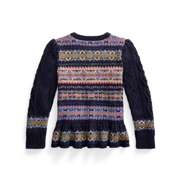 Navy Fair Isle Peplum Jumper Girls 1.5-6.5 Years 2