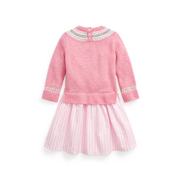 Preppy Pink Heather Fair Isle Jumper Dress Girls 1.5-6.5 Years 2