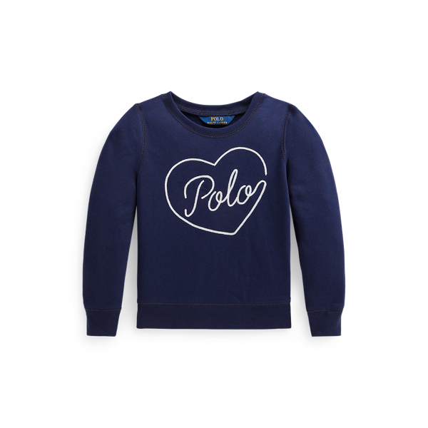 Sweat logo c&oelig;ur en coton &eacute;ponge Girls 1.5-6.5 Years en 1