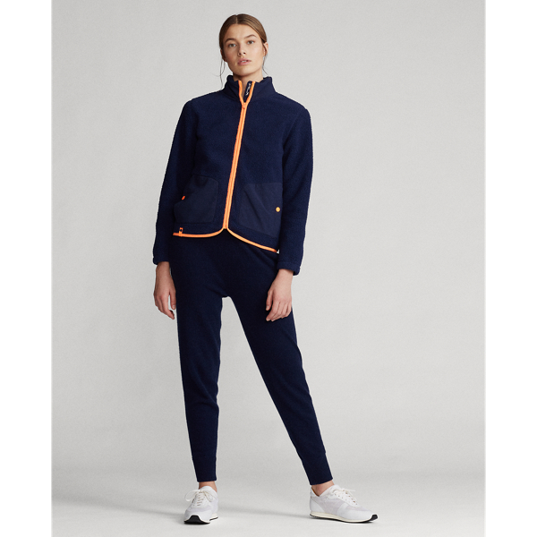 Fleece-Golfjacke RLX in Refined Navy/Island Coral 4