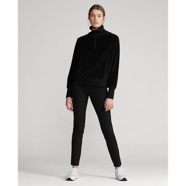 Black Velour Quarter-Zip Pullover RLX 4