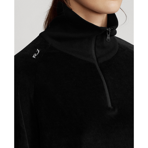Black Velour Quarter-Zip Pullover RLX 6