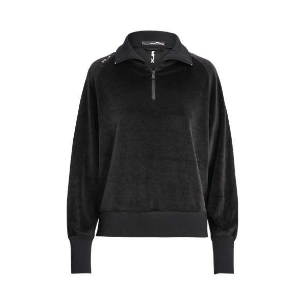 Black Velour Quarter-Zip Pullover RLX 2