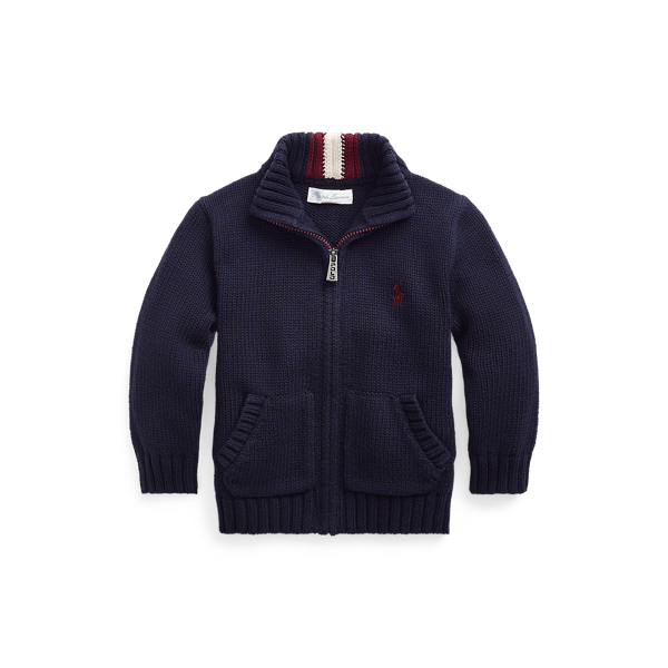 Cotton Full-Zip Sweater Baby Boy in 1