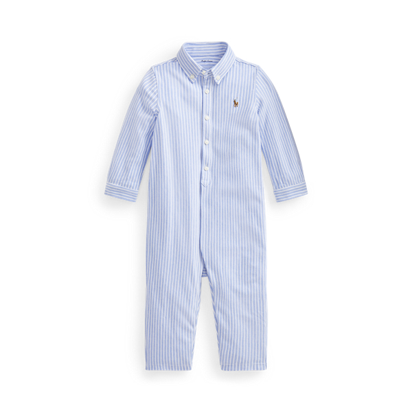 Striped Knit Oxford Coverall Baby Boy 1