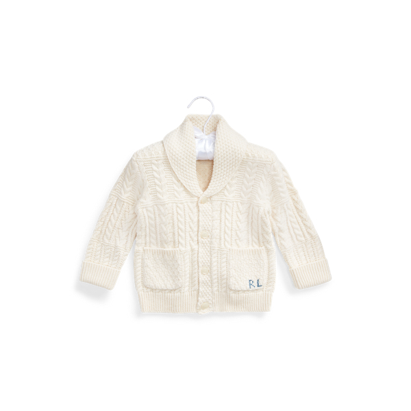 Fisherman&rsquo;s Shawl Cardigan Baby Boy em 1