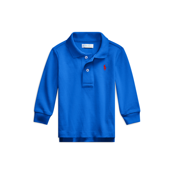 Cotton Mesh Long-Sleeve Polo Baby Boy 1