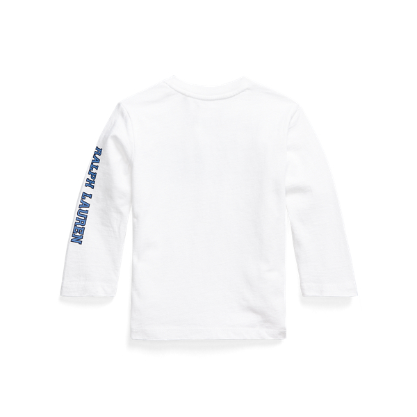 White Logo Cotton Long-Sleeve Tee Baby Boy 2