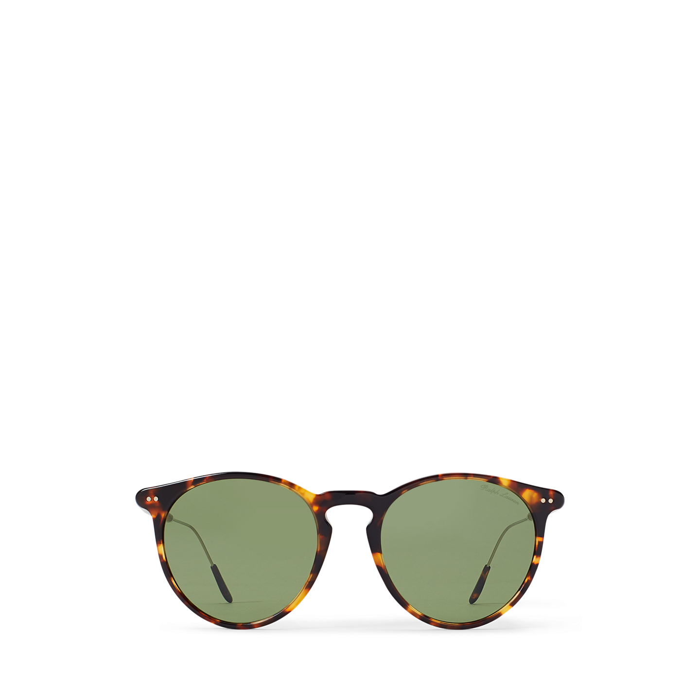 Женские солнцезащитные очки Ralph Lauren Heritage Round Sunglasses, цвет: Блестящий состаренный гавана — фото 1