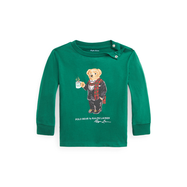 T-shirt de malha de algod&atilde;o Coffee Bear Baby Boy em 1