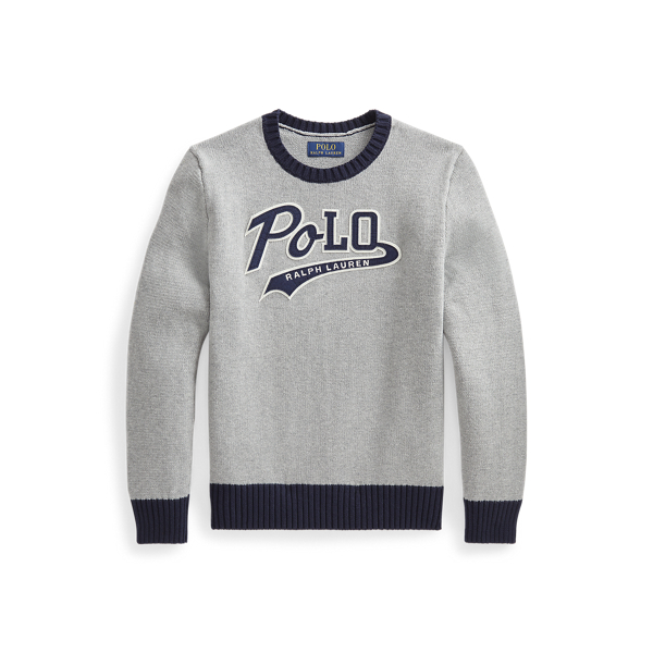 Logo-Patch Cotton Sweater Boys 6-14 Years in 1