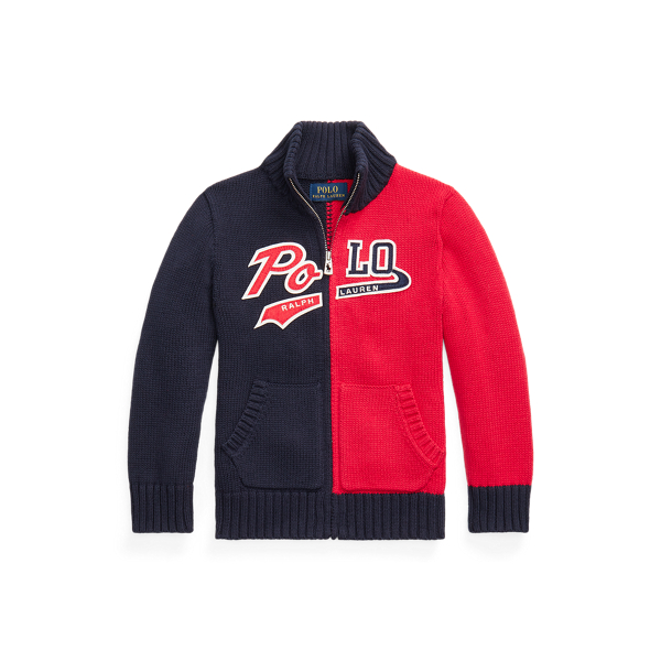 Logo Cotton Full-Zip Jumper