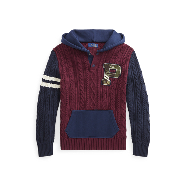 Cable Cotton Hooded Sweater BOYS 6-14 YEARS in 1
