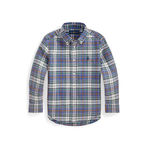 Plaid Cotton Oxford Shirt