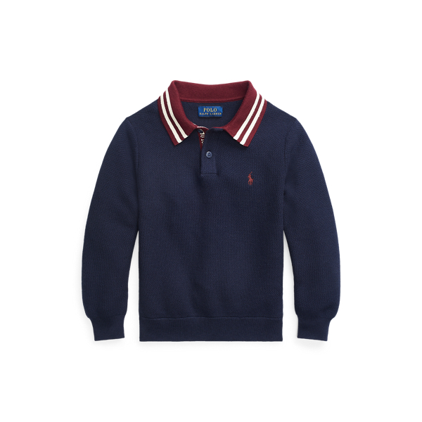 Cotton Polo-Collar Sweater Boys 1.5-6 Years em 1