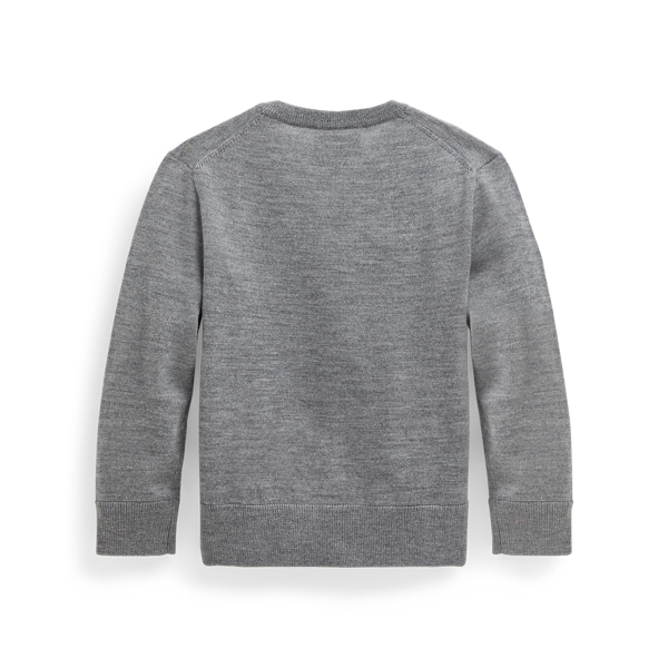 Boulder Grey Heather Merino Wool V-Neck Jumper BOYS 1.5-6 YEARS 2
