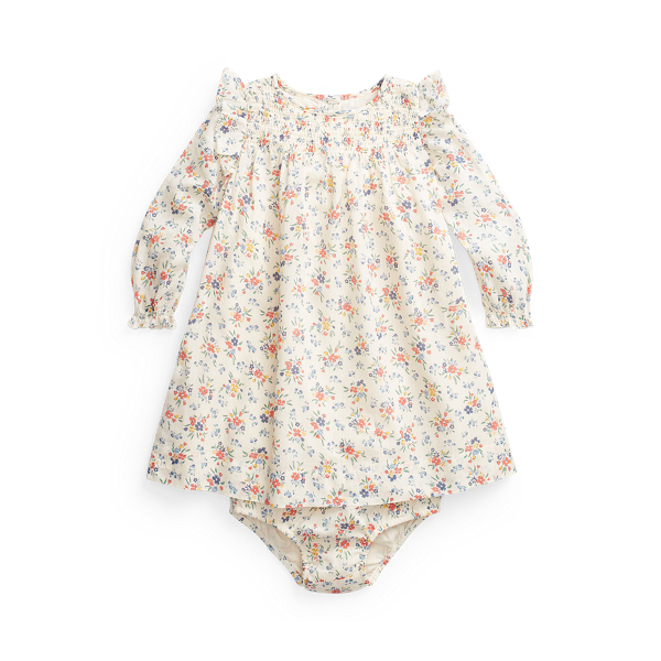 Floral Smocked Dress &amp; Bloomer Baby Girl 1