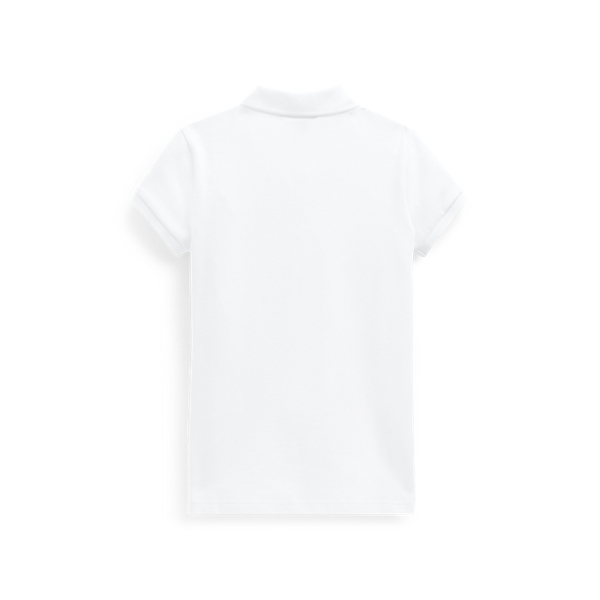 White/Refined Navy Big Pony Stretch Mesh Polo Girls 7-14 Years 2